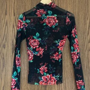 Sheer rose turtleneck